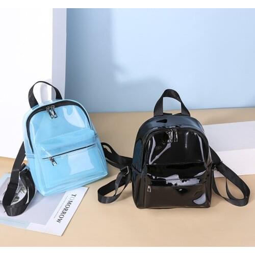 2021 New jelly female backpack hot sale transparent backpack street fashion girl PVC waterproof Backpack