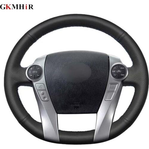 Handsewing DIY Black PU Artificial Leather Car Steering Wheel Cover for Toyota Prius 30(XW30) 2009-2015 Prius C(US)2012-2017