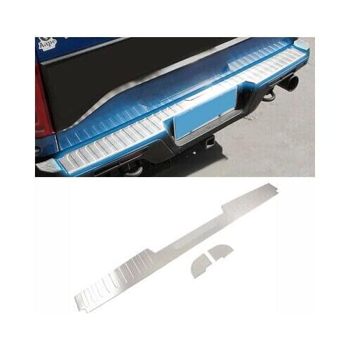 Silver Outer Rear Bumper Protector Sill Trim 3pcs For Ford F150 F-150 2017-2020