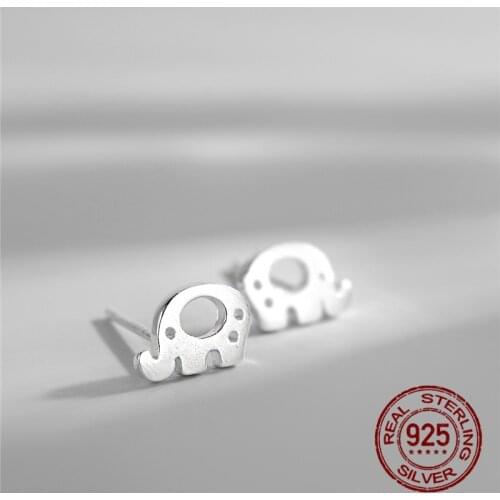 INEFFA 925 Sterling Silver New Simple Cute Elephant Buckle Earrings for Women Fashion Female Hot Circle Fashion Ladies Jewelry