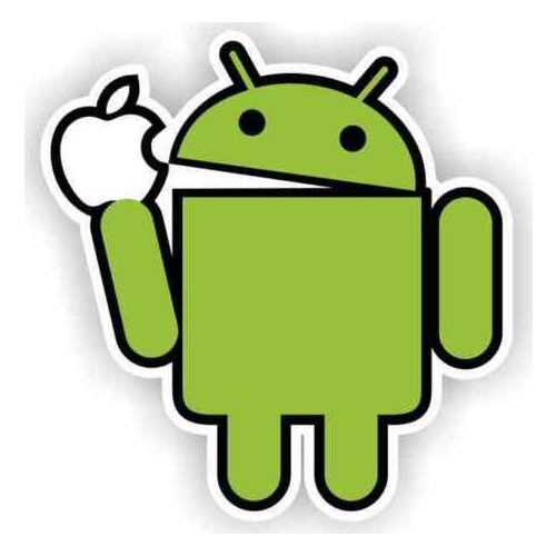 Reflective Car Sticker Cover Scratches Waterproof Android Eating Apple Funny Sticker Cell Phone Car Truck Window Bumper Decal