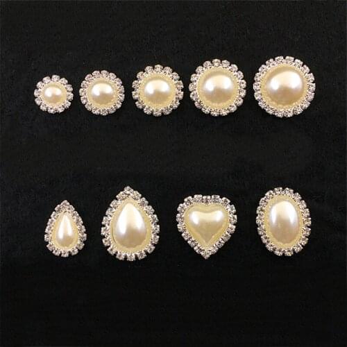 SEA MEW 10 PCS Fashion Metal Alloy Rhinestone Imitation Pearl Connectors Charm For Jewelry Making