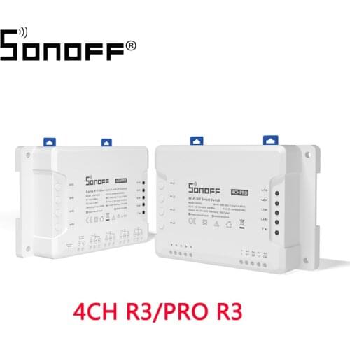 SONOFF 4CH R3/ Pro R3 Wifi Smart Switch 4 Gang Channel Timer Light Switch Smart Home Work With eWeLink Alexa Google Home
