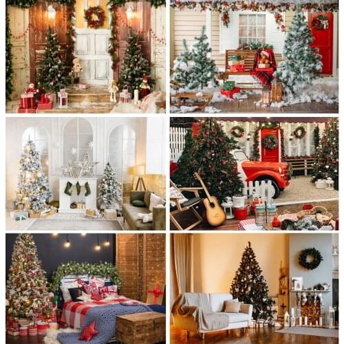 Vinyl Christmas Photography Backgrounds Tree Gift Children Baby Portrait Photo Backdrop For Studio Photocall Props 21518HYD-01
