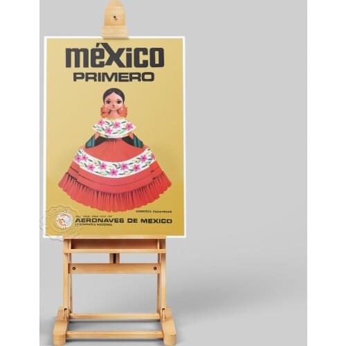 Vintage Travel World Aeromexico Posters and Prints Mexico Woman Primero Wall Pictures Art Canvas Painting for Home Decoration