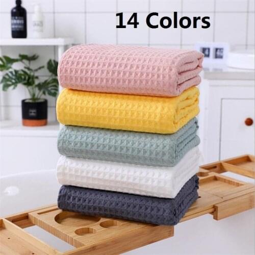 High Quality 100% Cotton Waffle Bath Towels Soft Absorbent Walf Checks Face Hand Towel Household Adult Kids Bathroom Towel Sets