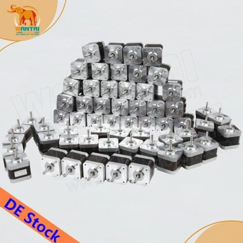 Germany Free! Wantai 60PCS Nema 17 Stepper Motor 42BYGHW811 4800g.cm 48mm 2.5A CE ISO ROHS Embroidery Mill Engraving