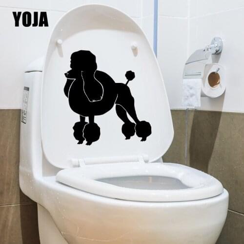 YOJA 20.5X22.4CM Poodle Dog Wall Sticker Toilet Decal Bedroom Home Decor Cute Animal T5-1591