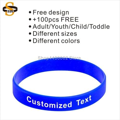 100pcs/lot 12mm width Custom Silicone Bracelet for Sport Popular Silicone Wristband Personalized Hand Band DIY armband