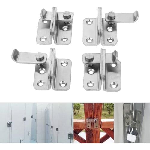 2sets Slide Bolt Gate Latches Left/Right window Door lock Cabin Hooks Eye Latch Stainless Steel safety switch Holder with screws