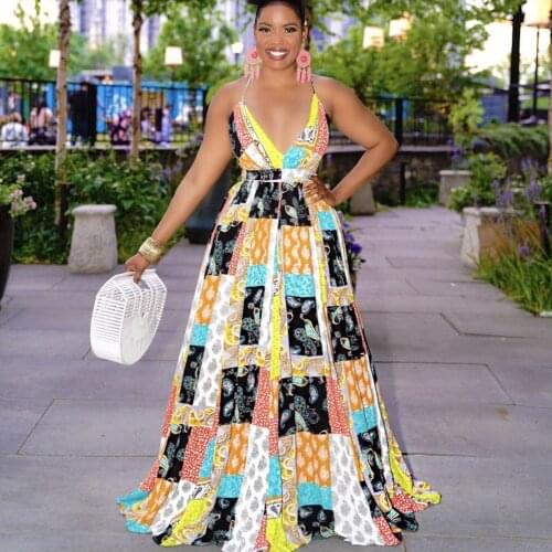 2021 Summer Sleeveless Vetement Femme Dashiki Print Africa Dress Clothes Dashiki Ankara Dresses Ladies African Dresses For Women