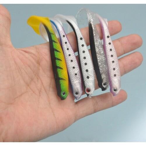 4pcs/5pcs Fishing Lure shad T-tail soft bait Aritificial Silicone Lures11.5cm 6.1g Jigging Wobblers Bass Pike Fishing Tackle