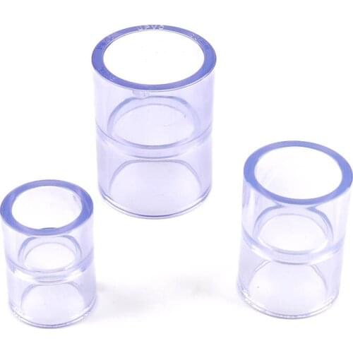 5pcs Inner Dia 20/25/32mm PVC Transparent Straight Connector Blue PVC Joints for Garden Water Pipe High Quality UPVC Fittings