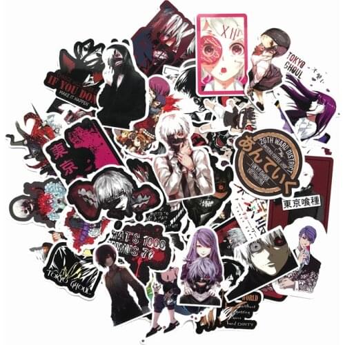 52pcs Anime Tokyo Ghoul Style Graffiti Stickers Kids Toy For Moto car & suitcase cool laptop stickers Skateboard sticker Gifts