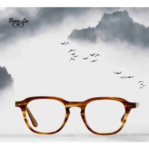 Acetate Optical Amber glasses Frame Men women eyeglasses fake frame spectacles decorative Myopia Clear lens Optical Prescription