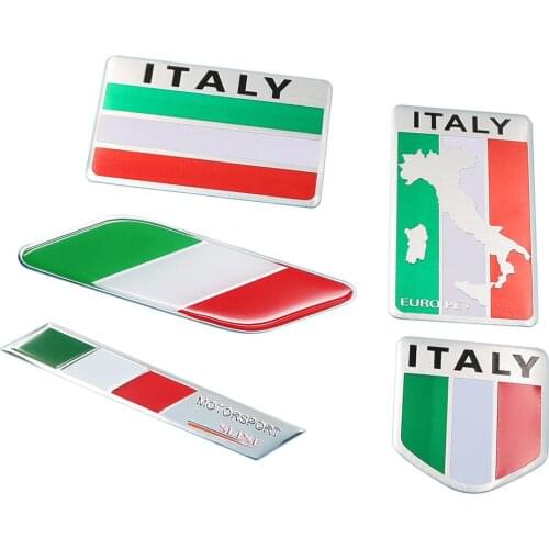 Aluminum Italy National Flag Decals Emblem 3D Sticker Italian Map Decal Fit For Car Auto Universal Motorcycle Accessories