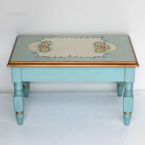 American Small Apartment Home Furniture Coffee Table Retro Living Room Tatami Tea Tables Solid Wood Dormitory Bedroom Endtable