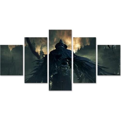 Bloodborne Eileen The Crow Home Decoration Canvas Painting 5 Pieces Wall Art Modular Pictures For Living Room Poster