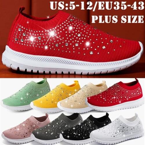 Large Size Summer Slip-ons Sock Sneakers Womens Running Sneakers Ladies Sports Shoes Women Sport Shoes Tennis Knitting GME-2069