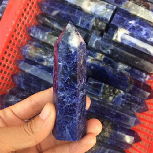 Big size natural blue-veins stone wand point healing crystals mineral gemstone obelisk tower for home decoration wholesale price