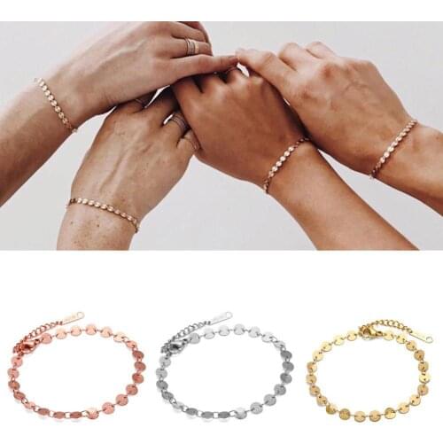 Disc Chain Bracelet Adjustable Not Fade Copper Ankle Jewelry Dainty For Women Bracelet Best Friend Wholesale Bracelets Moth D3U7