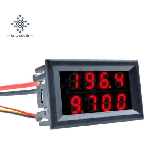 Digital DC Voltmeter Ammeter 4 Bit 5 Wires DC 200V 10A Voltage Current Meter Power Supply Red LED Dual Display