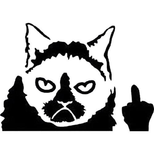 Fuzhen Boutique Decals Exterior Accessories Abstract Cat Middle Finger Car Stickers Motorcycles Window Bumper Laptop Vinyl Decal