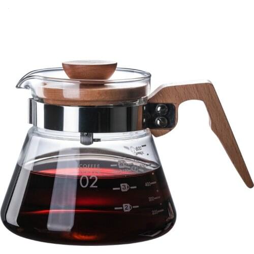 Hot Sale Heatproof V60 Pour Over Coffee Dripper Glass Server Coffee Pot Coffee Kettle Brewer Barista Percolator Maker