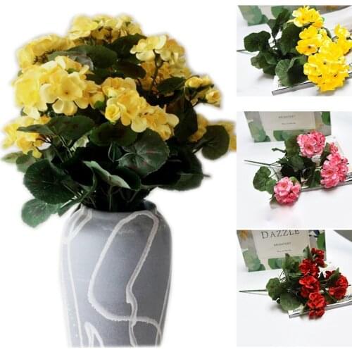 Artificial Geranium Red Pink Flowers Plant Artificial Flower Wedding Home Christmas Xmas Decor Simulation Dried Flowers