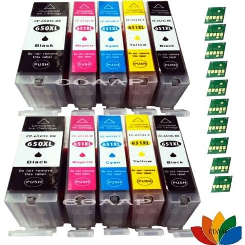 10 Compatible PGI650 CLI651 XL ink cartridge For CANON Pixma MG5560 MG5660 ix6860 IP7260 MG5460 MX726 MX926 Printer