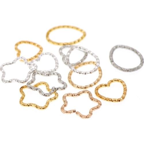 50Pieces Korean Style Plum Blossom Jump Rings fashion Twisted Copper Closed Rings For Diy Fashion Jewelry Accessories