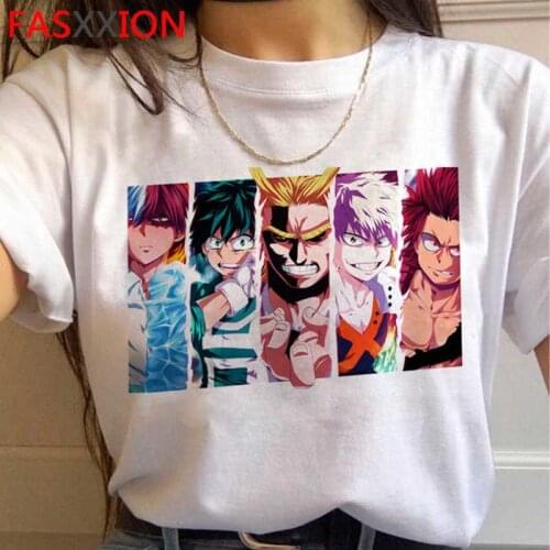 My Hero Academia Bakugou Boku No Hero Academia Todoroki summer top male tumblr couple white t shirt top tees t shirt streetwear