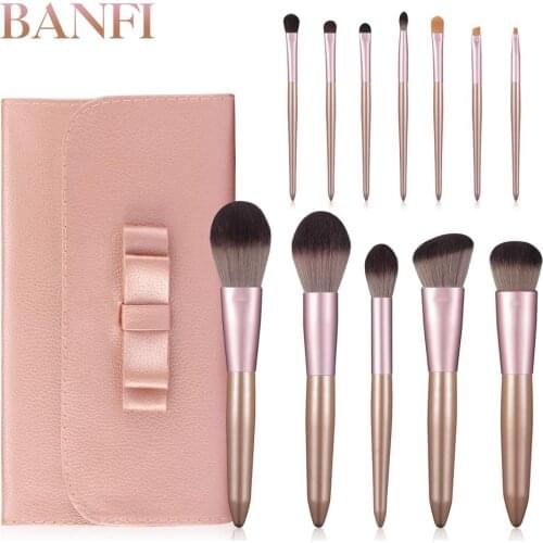BANFI 12pcs Makeup Brushes Set Kit For Make-up Pencil Powder Foundation Eyebrow Concealer Lip Brush Women Beauty Cosmetic Tools