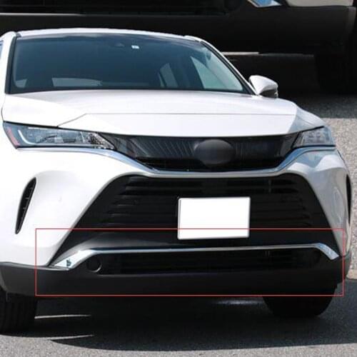 For Toyota Harrier Venza 2020 2021 Exterior ABS Chrome Car Front Bumper Cover Trim Front Lip Decorate Strip Auto Accessories