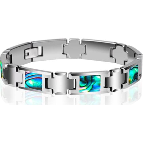 New Fashion Mans Tungsten Carbide Bracelets 20CM Length With Colorful Deep Sea Shells Mans Fasion Jewelry Free Shipping