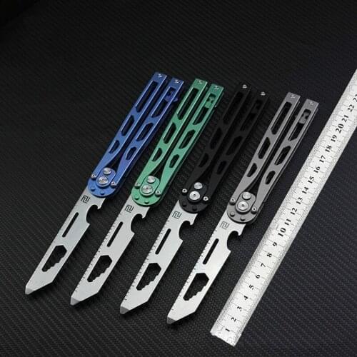 New Structure Trainer knife Butterfly 8cr Titanium Knife Camping Hunting survival Knife EDC Multi Tools Free-swinging Knife