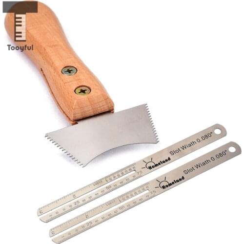 Tooyful Durable Stainless Steel Guitar Bass Ukulele Violin Fretboard Repair Tools Jagged Knife for Guitarist Luthier