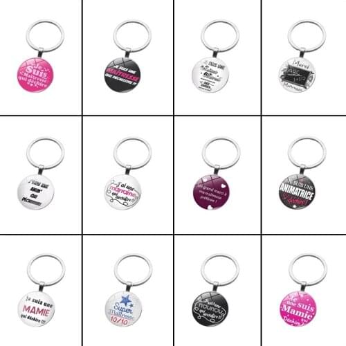 TeacherS Day Gift Metal Glass Keychain Ring TeacherS Day Gift New Semester Autumn Festival Creative Jewelry Can Be Customized