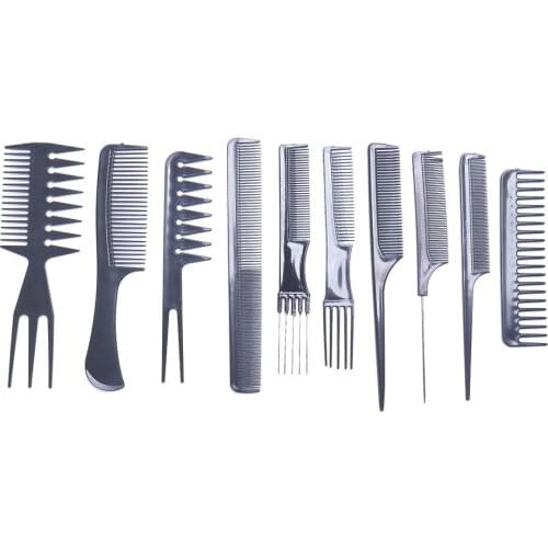 10Pcs/Set Professional Hair Brush Comb Salon Barber Anti-Static Combs Hairbrush Hairdressing Combs Hair Care Styling Tools