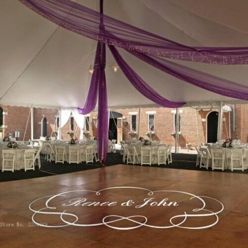 Wedding and Reception Dance Floor Personalized Couples Names Board Decal Custom Vinyl Art Stickers Removable YT6298