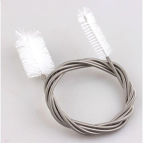 Aquarium Stainless Steel Fish Tank Water Pipe Spring Cleaning Brush Air Tube Hose Cleaning Brush Water Pump Aquarium Connector
