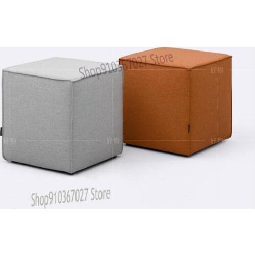 Nordic Minimalist Fabric Square Low Stool Living Room Shoe Changing Stool Sofa Stool Clothing Store Rest Stool Sitting Pier