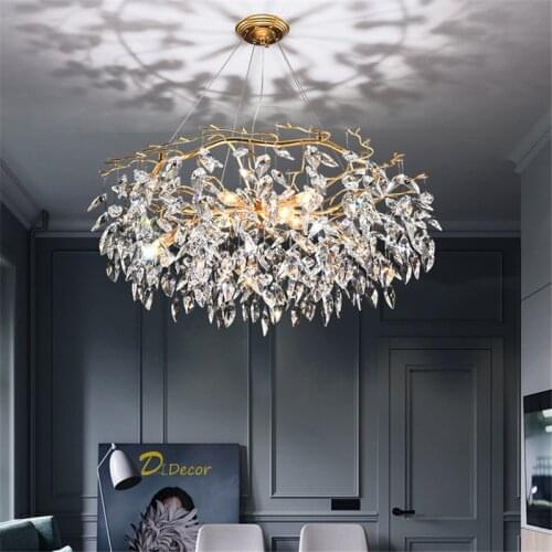 Modern LED Chandelier Crystal Luxury Gold Hall Lamp Living Decoration Dining Room Sets Lustre Salon Indoor Home Light Fixture
