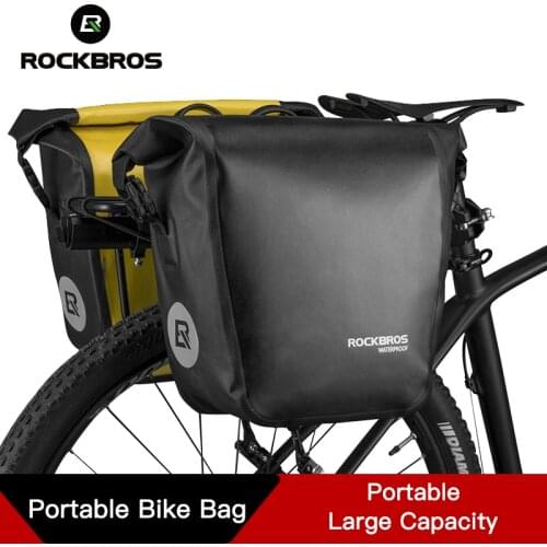 ROCKBROS Portable Bike Bag 10-18L Waterproof Bicycle Bag Pannier Rear Rack Tail Seat Trunk Pack Cycling MTB Bag Bike Accessories