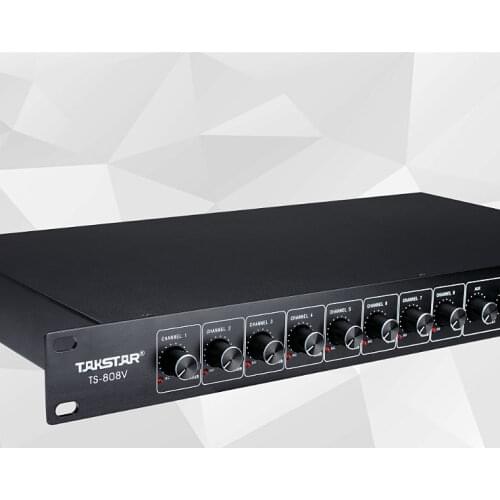 Takstar TS-808 8-CHANNEL INTELLIGENT MIXER Camera PTZ control port Headphone monitoring AUX IN come with 19" rack mount gear
