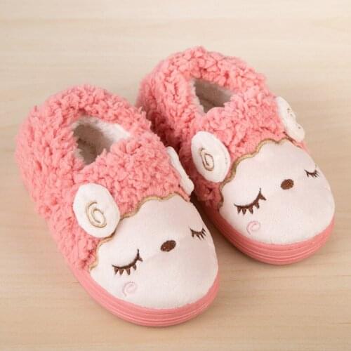 Toddler Baby Girls Slippers Cute Cartoon Sheep Winter Shoes for Children Little Kids Velvet Cotton Slippers Clearance