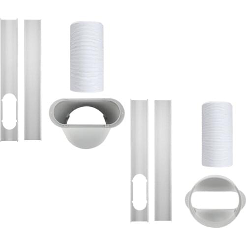 Universal Portable Air Conditioner Window Plates Kit Panel w/ Exhaust Hose