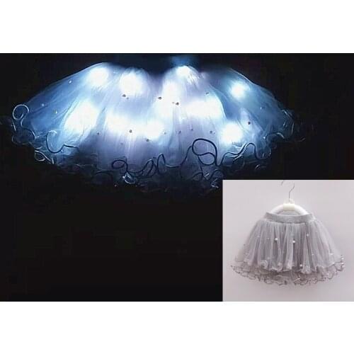 Tutu Skirt Beaded Chiffon 3 Layers Skirts Princess Tulle Party Dance Skirts For Autumn Girls Fluffy Bottom Skirt led skirt pink