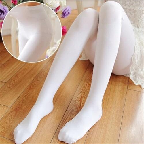 YZ-S-HS-0023 Spring Summer Childrens Dance Socks 61 Performance Velvet 90D Childrens Large Socks White Pantyhose