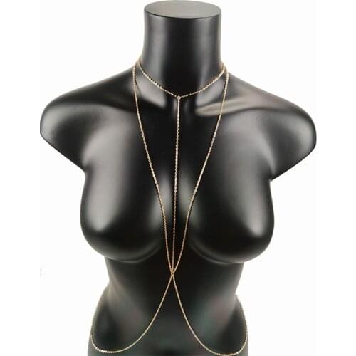 Goth Sexy Chest Chains Body Jewelry Charm Body Chain Bikini for Women Summer Accessories Beach Waist Punk Gift Pendant Necklaces